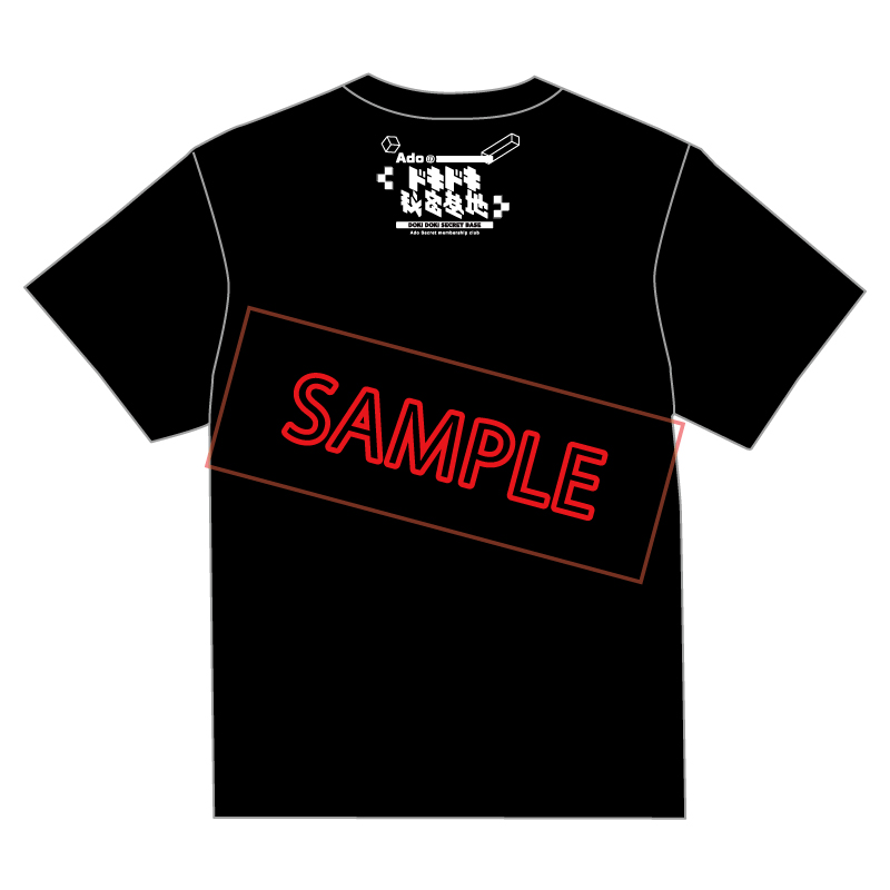 Adoのドキドキ秘密基地」公式Tシャツ 夏休みイルカと共に ver. 黒