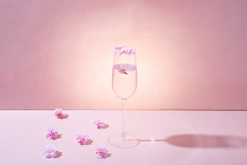 シーグラスアート　♡sakuraカクテル　ほろよい気分♡　♡sakura咲く♡ ホロライブプロダクション「MoriZakura もり桜・一輪花」お酒と