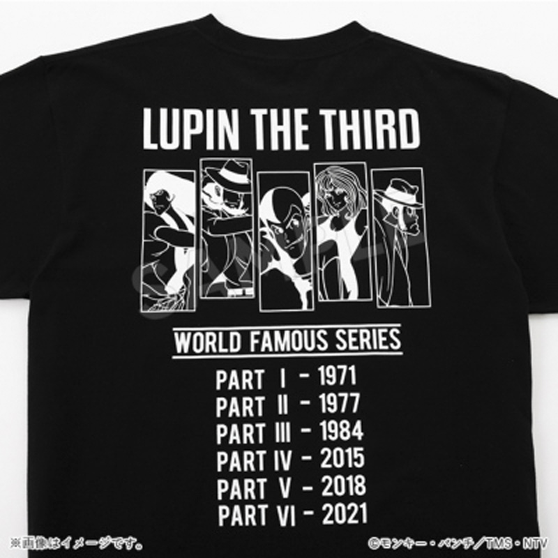 ルパン三世 半袖Tシャツ ヒストリー ブラック S【アニメタイムズ