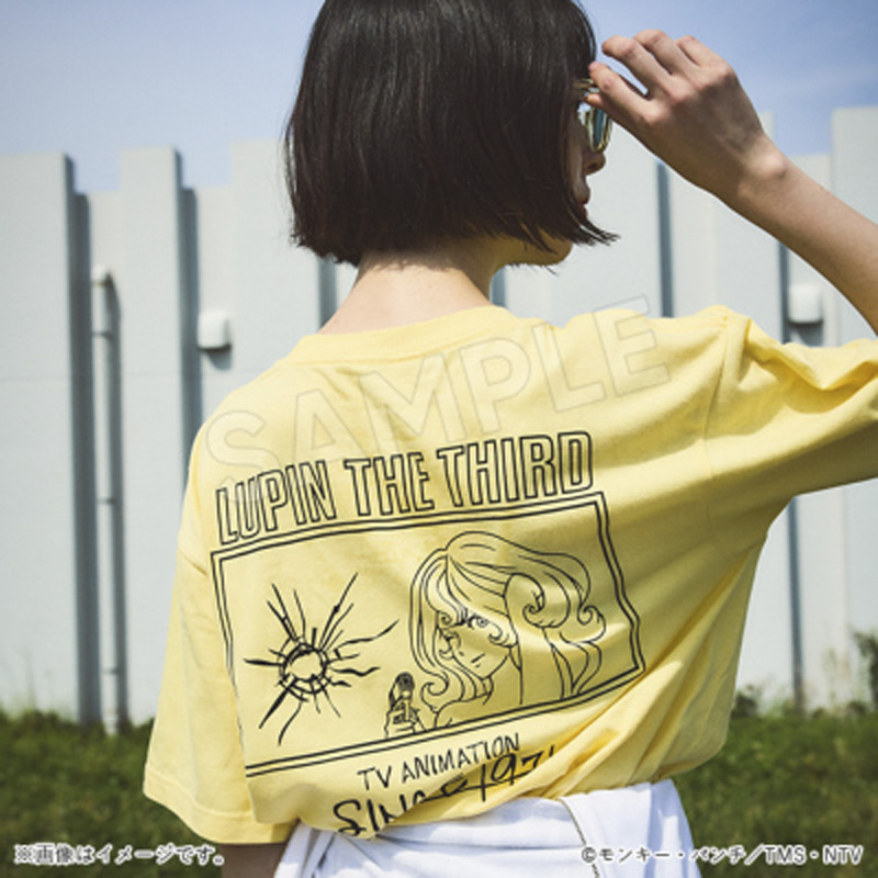 ルパン三世 半袖Tシャツ 不二子 ライトイエロー XL【アニメタイムズSTORE】