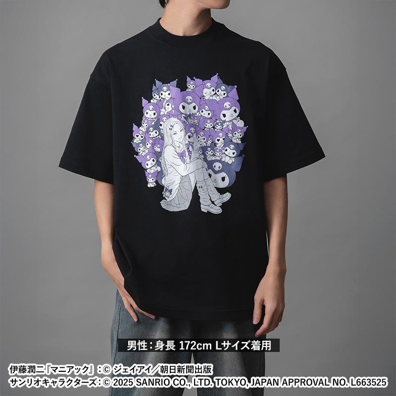 伊藤潤二×サンリオキャラクターズ　ラギットTシャツ　ギャル富江×ハローキティ 伊藤潤二×サンリオキャラクターズ ラメTシャツ ギャル富江×ハロー