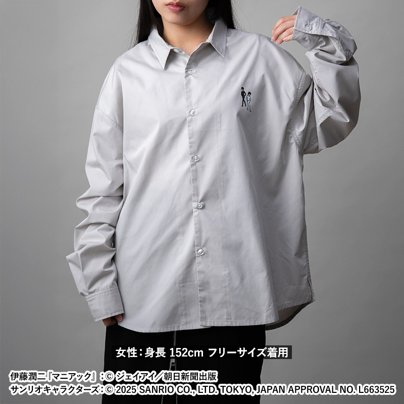 売り切り希望お値下げ♥新品未使用、CLOTH & CROSSロングシャツ 伊藤潤二×サンリオキャラクターズ シャツ(長袖) ゆるタッチ (四つ辻の