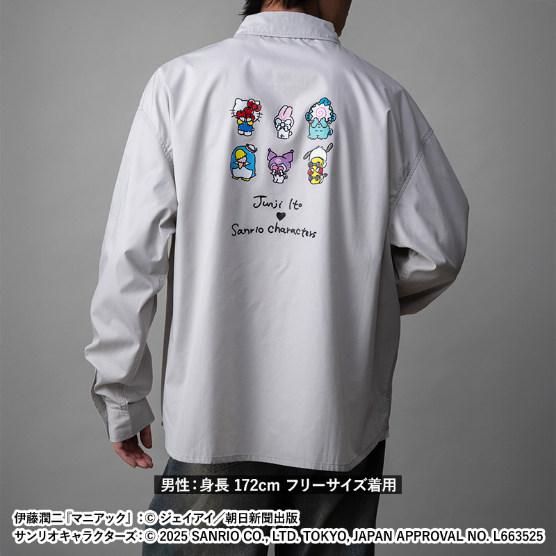 伊藤潤二×サンリオキャラクターズ シャツ(長袖) ゆるタッチ (四つ辻の
