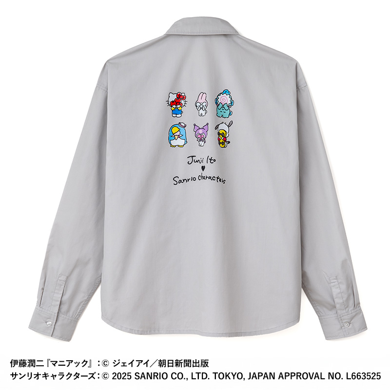 伊藤潤二×サンリオキャラクターズ シャツ(長袖) ゆるタッチ (四つ辻の