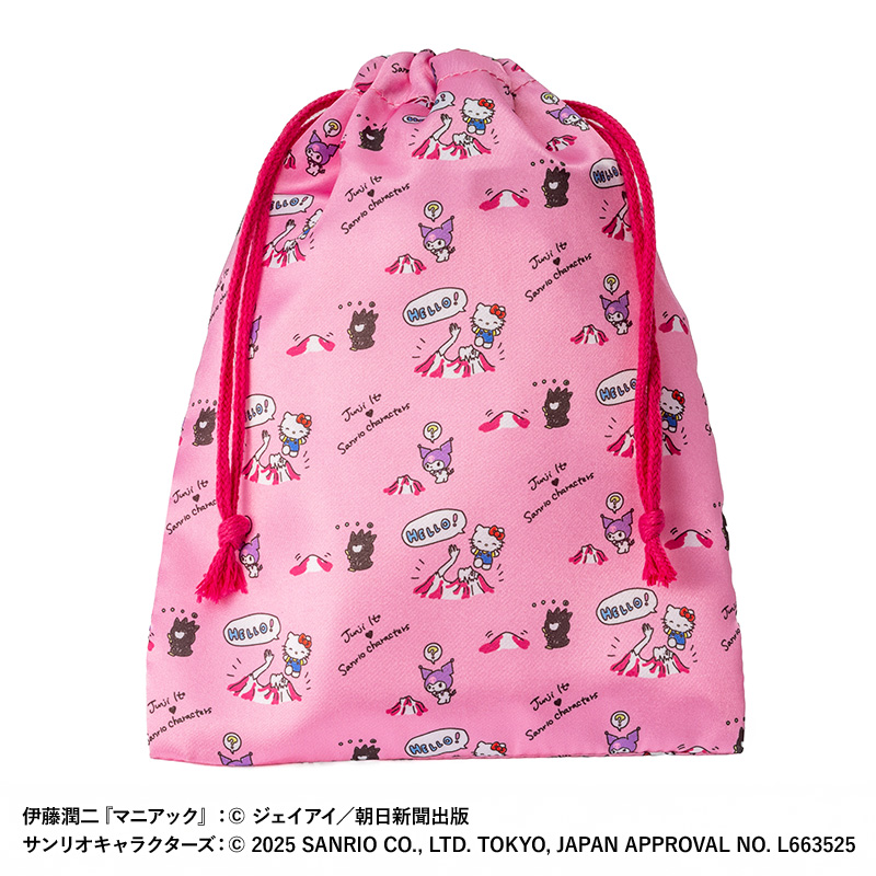 伊藤潤二×サンリオキャラクターズ サテン巾着 ゆるタッチ【YTE公式
