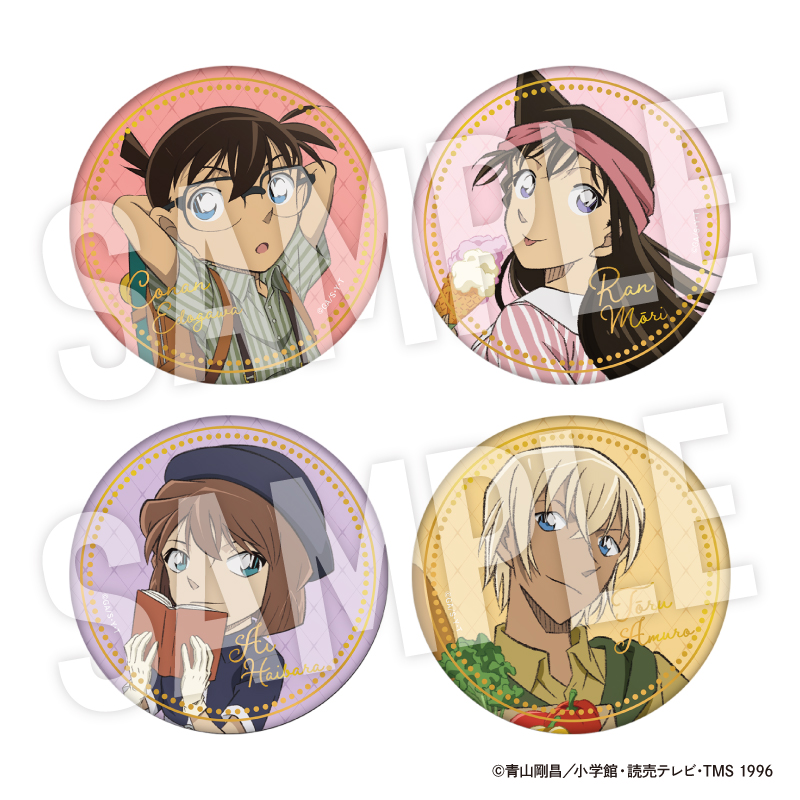 名探偵コナン ちょいデカ箔押し缶バッジ weekend holiday (灰原 哀