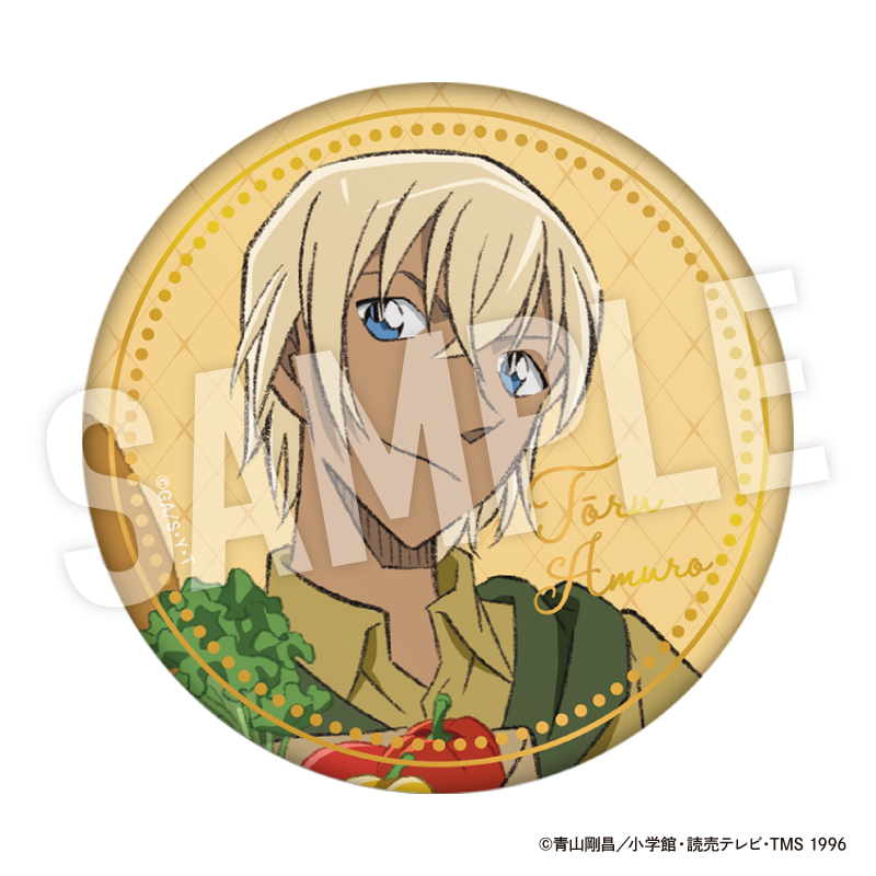 名探偵コナン ちょいデカ箔押し缶バッジ weekend holiday (安室 透