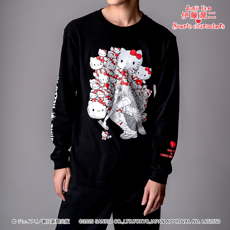 【新品・未使用】富江 ハローキティ 伊藤潤二 サンリオコラボ　XL　Tシャツ　黒 伊藤潤二×サンリオキャラクターズ ラギットTシャツ ギャル富江