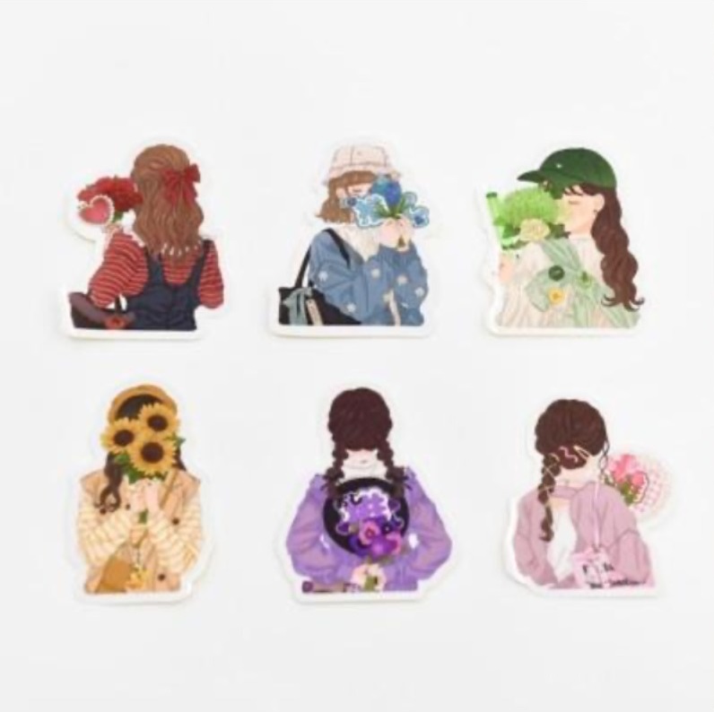 ステッカー(メンカラガール桃)【ASOBIMALL(アソビモール)】