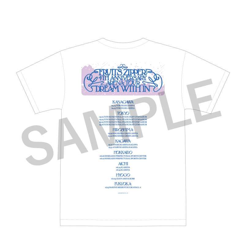 FRUITS ZIPPER 4th ANNIV. ARENA TOUR Tシャツ（ホワイト）【ASOBIMALL