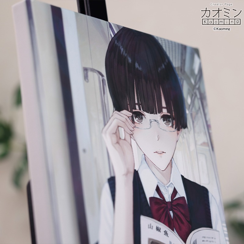 アマカノ　キャンバスアート アオサギ キャンバス、アクリルガッシュ 318mm×410mm 2025