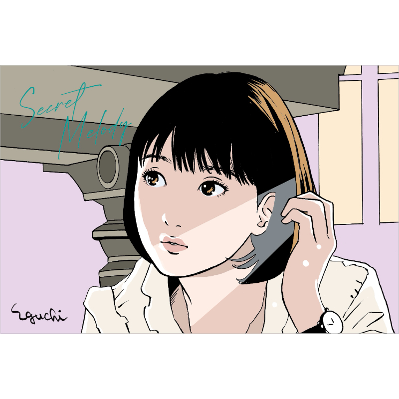 映画『シークレット・メロディ』江口寿史イラストステッカー4枚セット