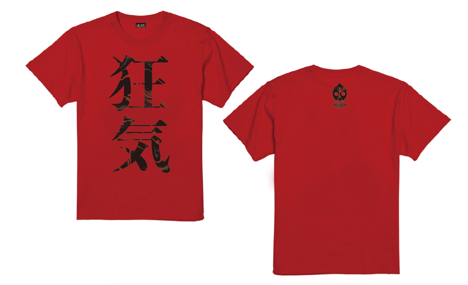 LUNA SEA 狂気Tシャツ！！人気　【新品】 狂気Tシャツ レッド×ブラック【SLAVE OFFICIAL WEB STORE】