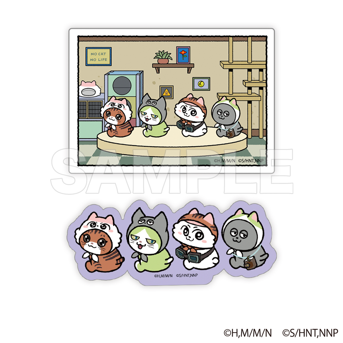 ニャイト・オブ・ザ・リビングキャット×ンめねこ ステッカーセット