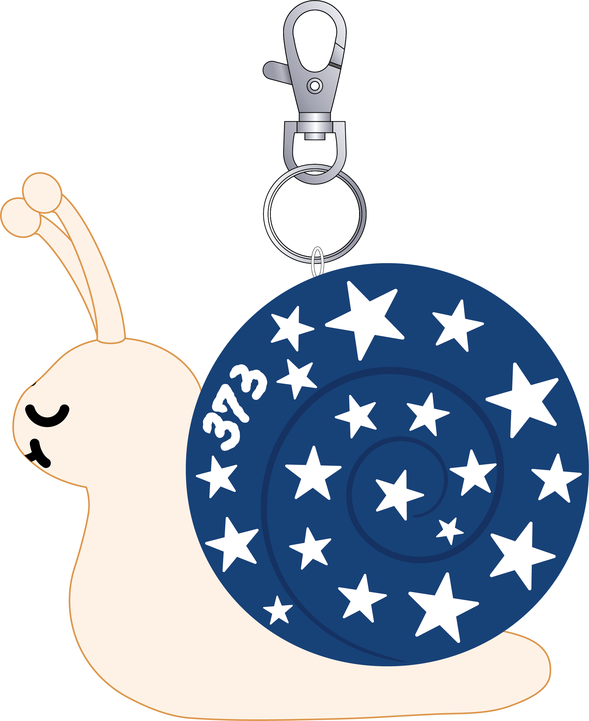 美波 373Lucky star snail Plush keychain ☆373Premium apparel