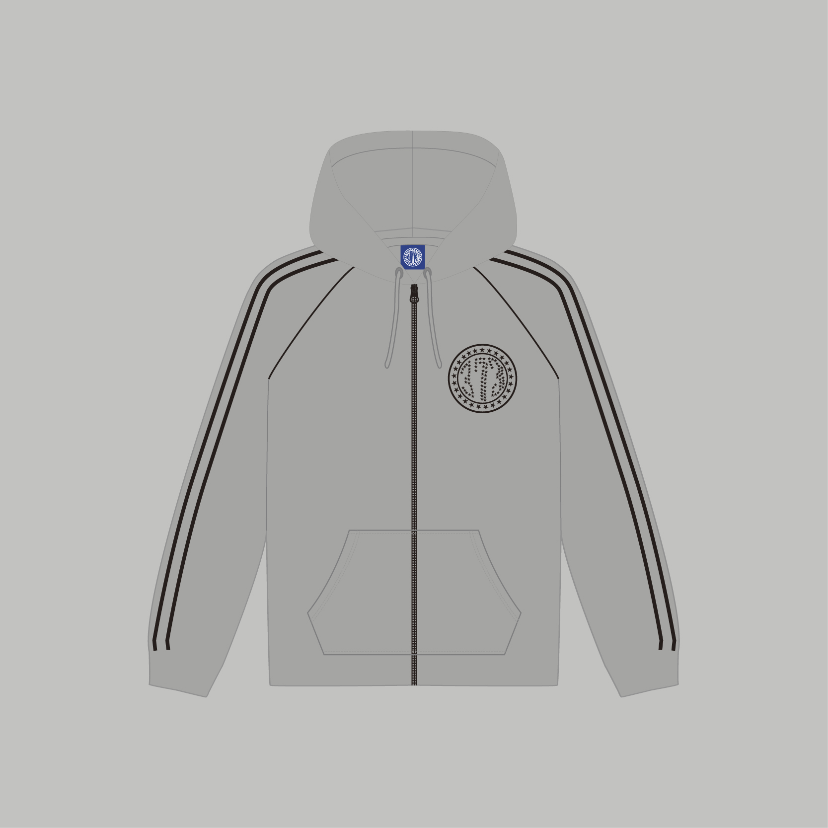 美波【PREMIUM☆APPAREL】373 ZIPUP HOODIE GRAY THREE SEVEN THREE SHOP】