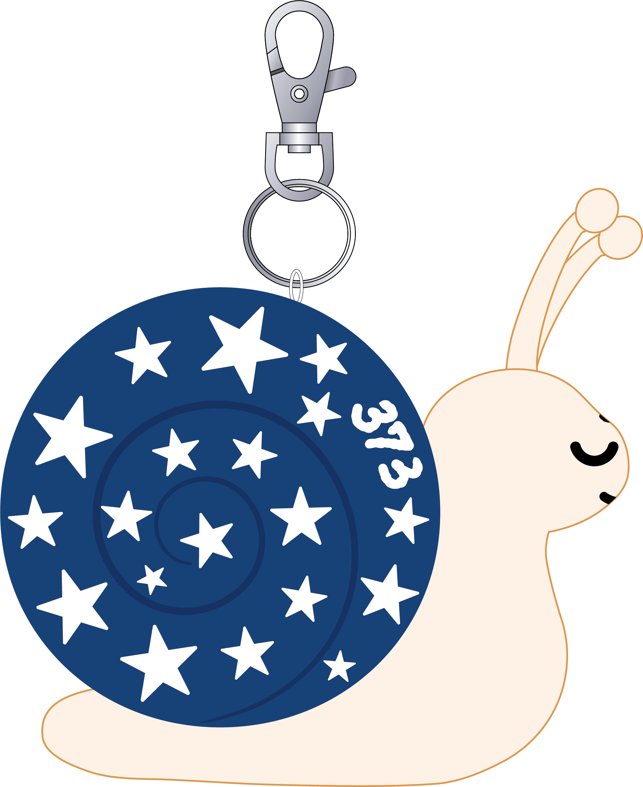 美波 373Lucky star snail Plush keychain ☆373Premium apparel】Earthtication tartan bosuton【THREE SEVEN