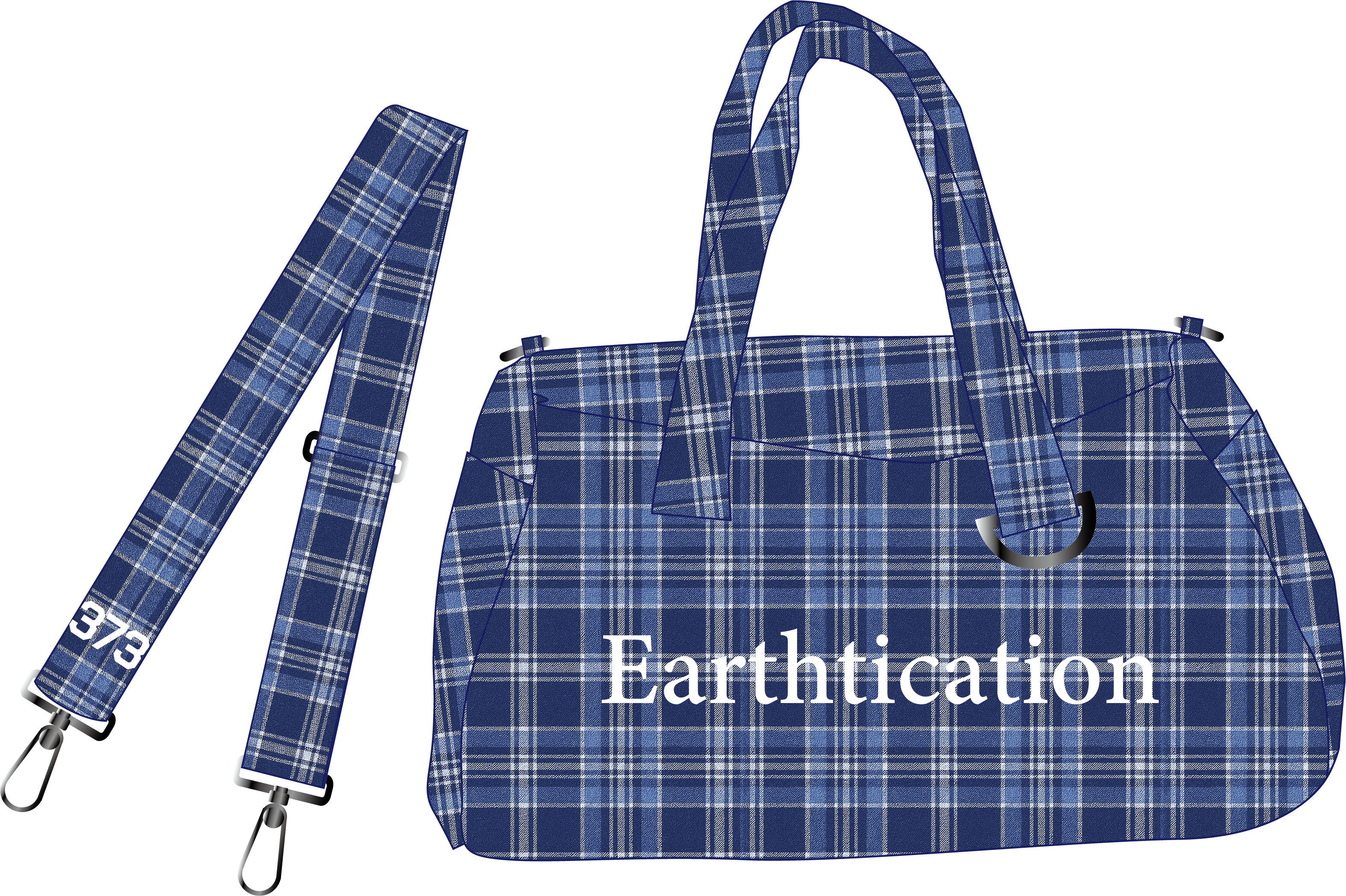 美波　373 Earthtication tartan boston バッグ ☆373Premium apparel】Earthtication tartan bosuton【THREE SEVEN