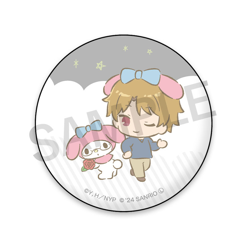 夏目友人帳 的場 推しカード サンリオ 原画 缶バッジ　セット 缶バッジコレクション（サンリオキャラクターズコラボ第二弾