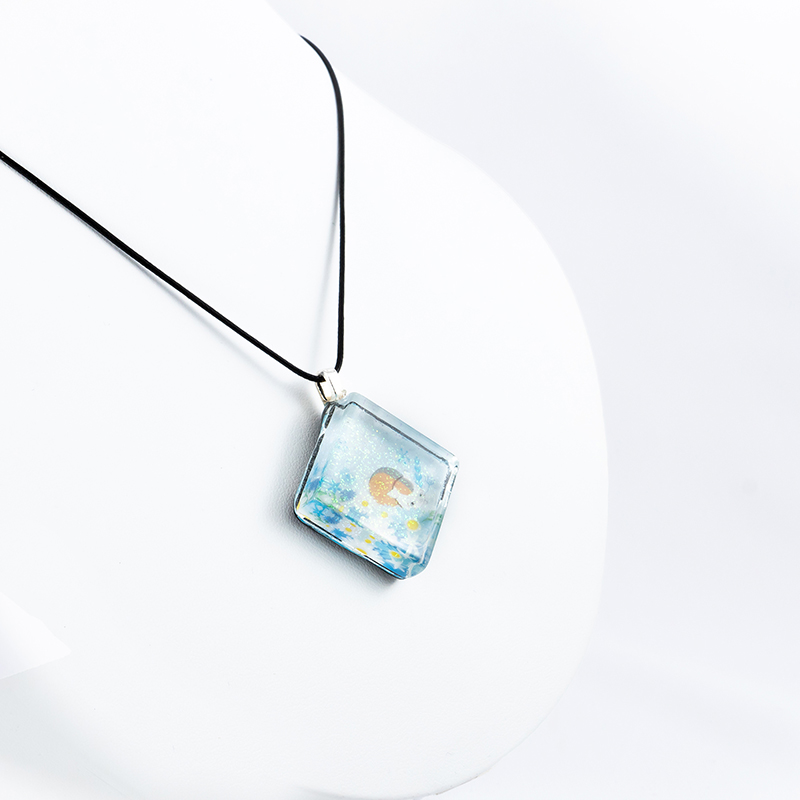 夏目友人帳 グラスジュエリーネックレス ニャンコ先生 冬【夏目友人帳