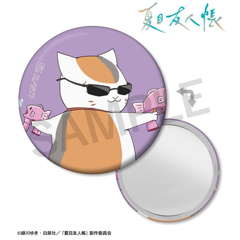 描き下ろしイラスト ニャンコ先生 C シャボン玉ver. 缶ミラー【夏目