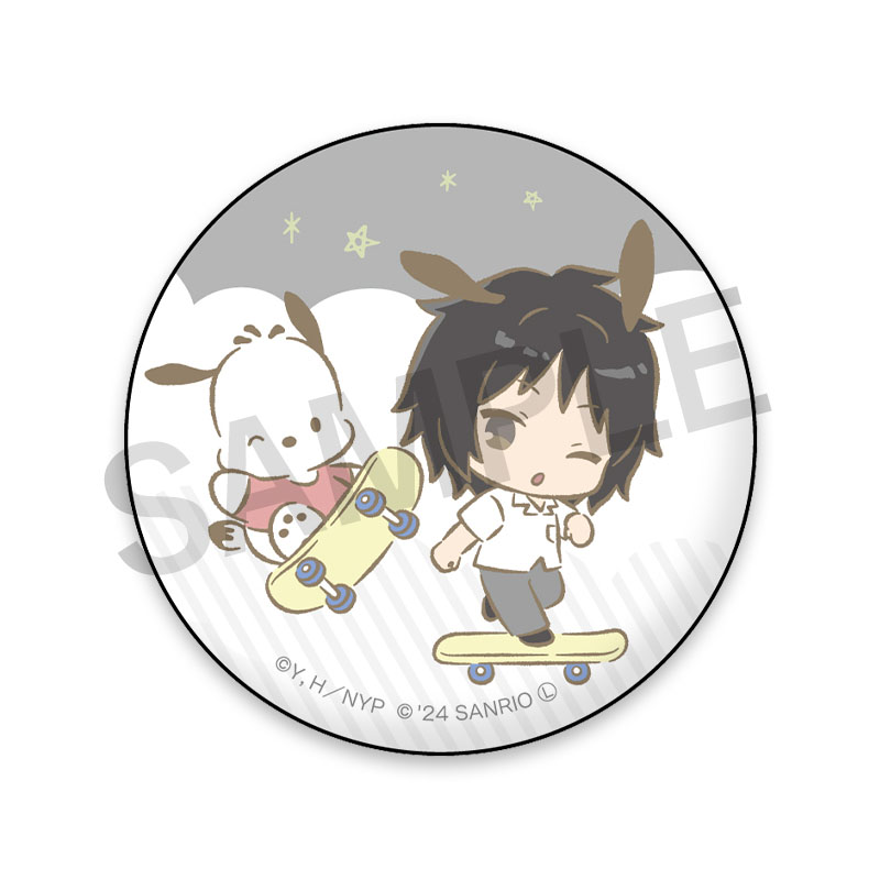 夏目友人帳 的場 推しカード サンリオ 原画 缶バッジ　セット 缶バッジコレクション（サンリオキャラクターズコラボ第二弾