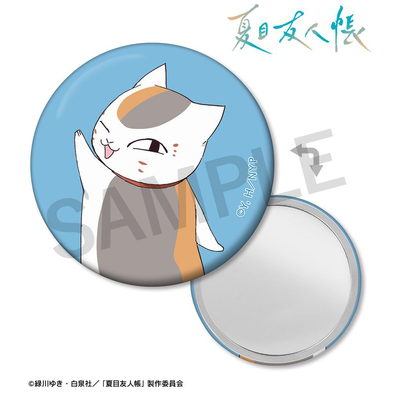 描き下ろしイラスト ニャンコ先生 B シャボン玉ver. 缶ミラー【夏目