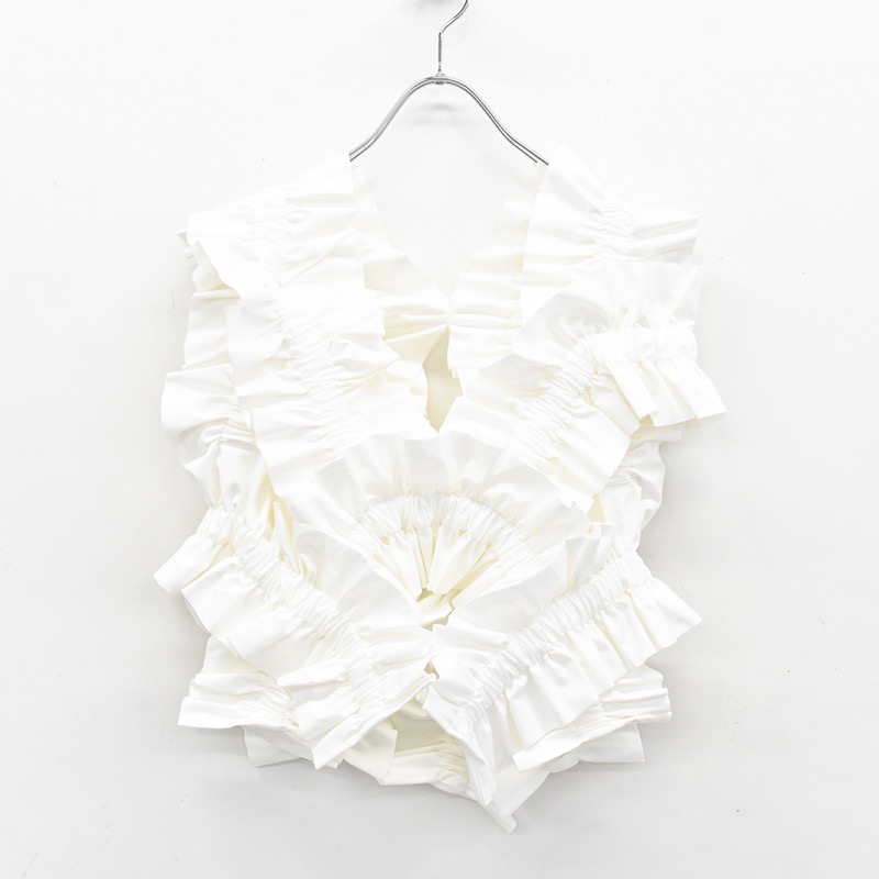 ＜HOUGA＞ waltz frill vest cotton WHITE HOUGA＞ waltz frill vest cotton WHITE HOUGA (Hoga) Waltz