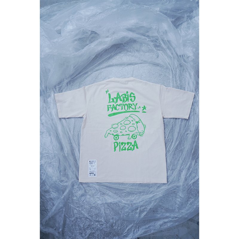 LF PIZZA T-shirt NATURAL【NO NAME_ME Official Online Shop】
