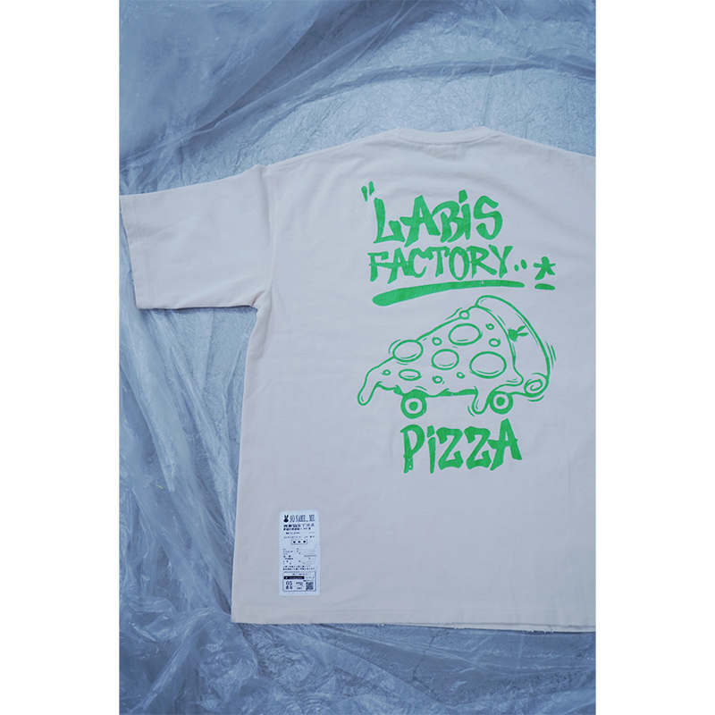 LF PIZZA T-shirt NATURAL【NO NAME_ME Official Online Shop】