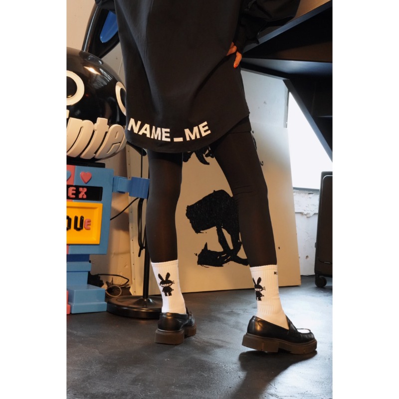 Skeleton rose labi back logo shirt BLACK【NO NAME_ME Official