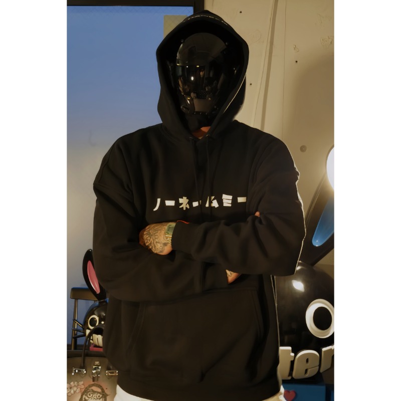 Drawing heart labi hoodie BLACK【NO NAME_ME Official Online Shop】