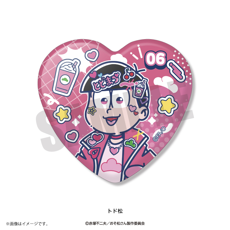 TVアニメ「おそ松さん」れとぽぷ ハート型缶バッジ（全6種）単品