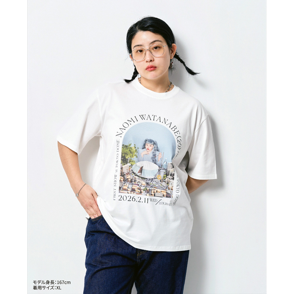 ★新品未開封L 渡辺直美 うにょ達サポート』Tシャツ(ホワイト)【申込み期日：2025年8月31日(日 Tシャツ タレント・お笑い芸人