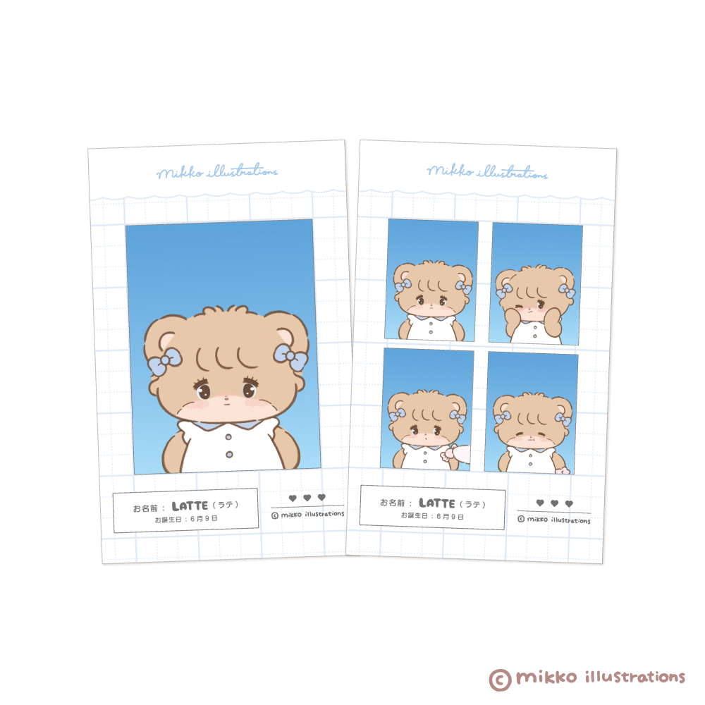 トレーディング 証明写真風ステッカー<6>mikko illustrations