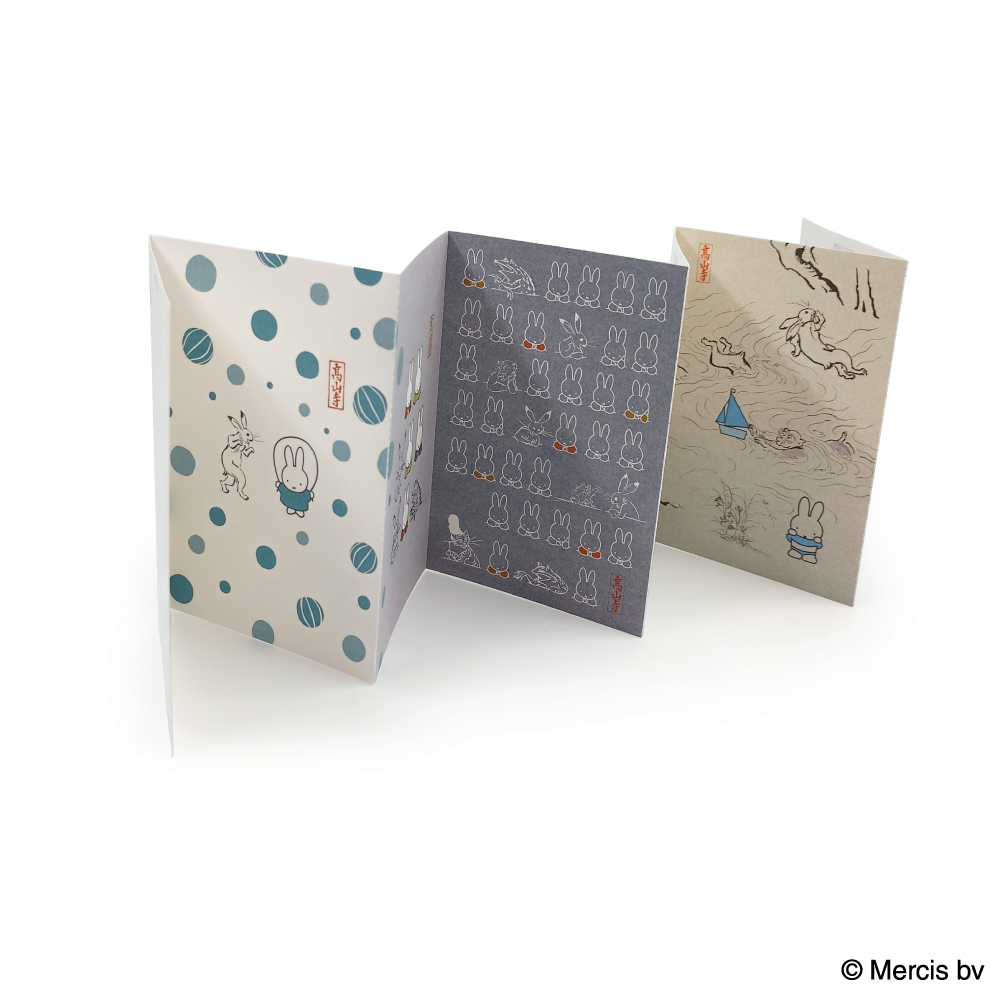 蛇腹ポストカード B Miffy×鳥獣戯画【marimo craft ONLINE SHOP】