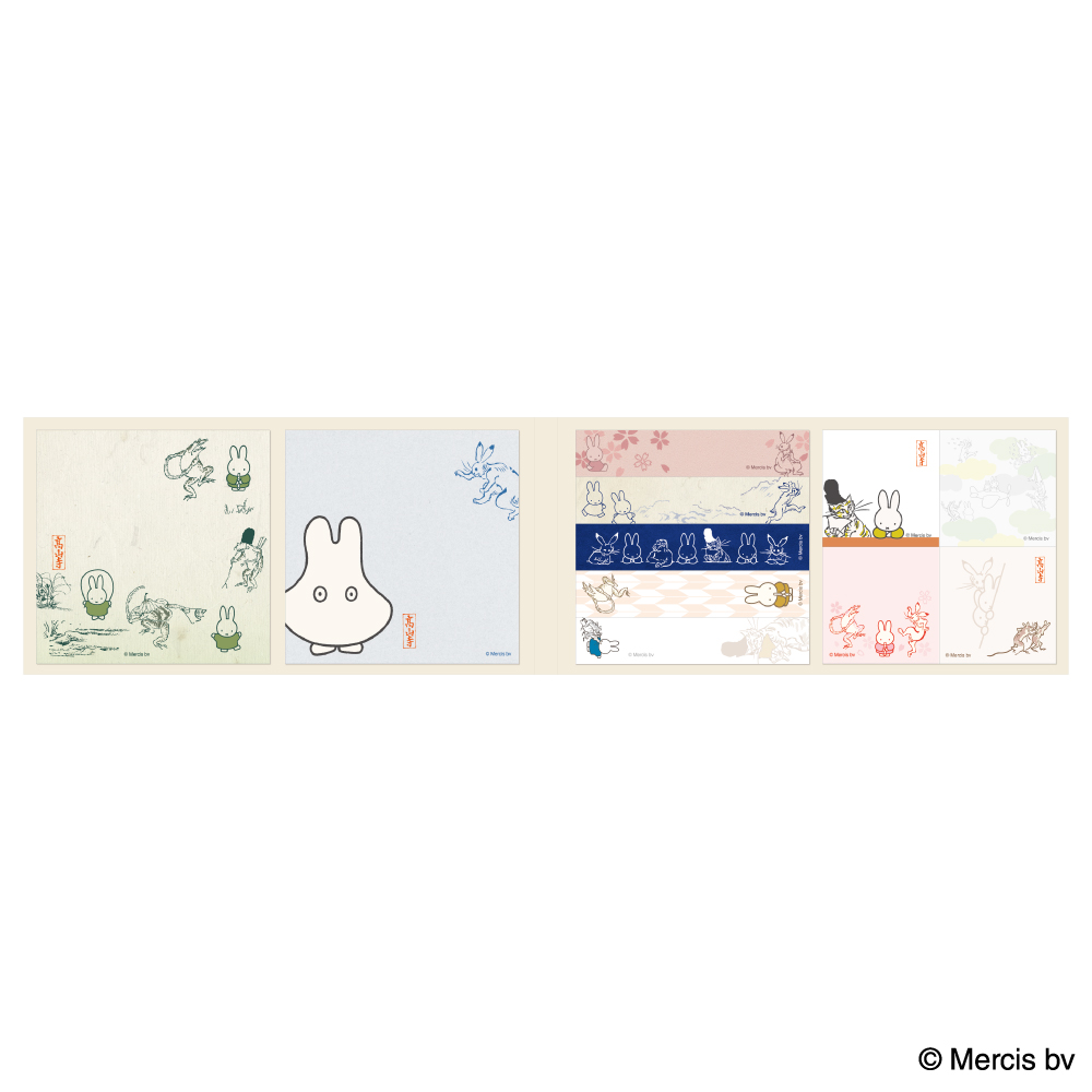 蛇腹ポストカード B Miffy×鳥獣戯画【marimo craft ONLINE SHOP】