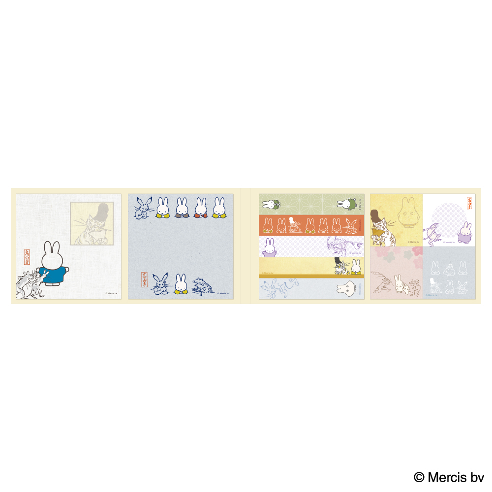 蛇腹ポストカード B Miffy×鳥獣戯画【marimo craft ONLINE SHOP】