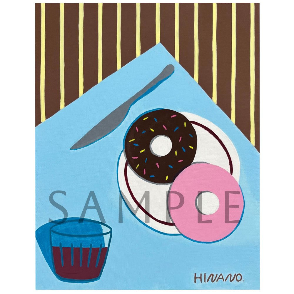 油絵 絵画 【飛び出すドーナツ】 油絵 絵画【飛び出すカラフルドーナツ】 | HIROSHI1990