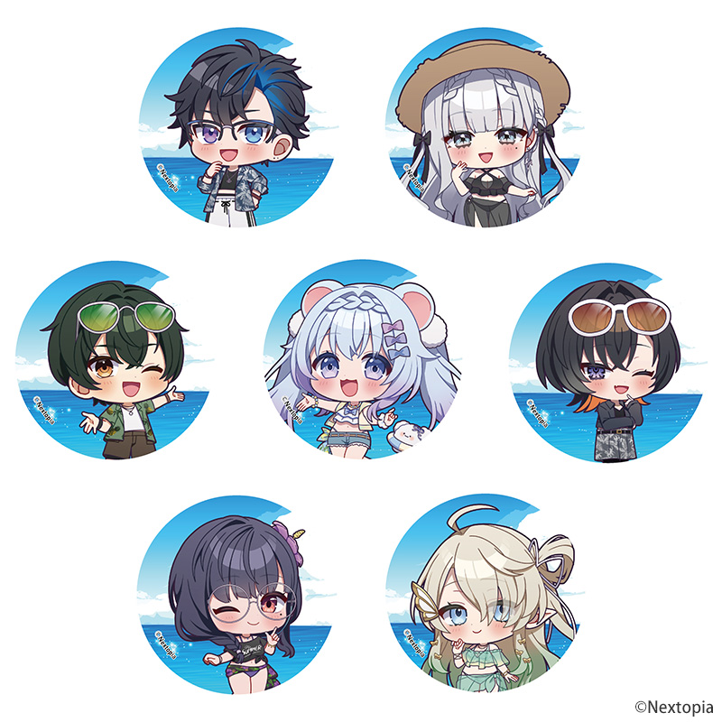 うみちゃむ　4点キーホルダー Flowering giftシリーズ】 ダイカット レザー風刺繍チャーム