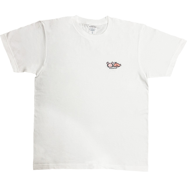 刺繍Tシャツ カニとエビ WH【なんでもいきもの屋】