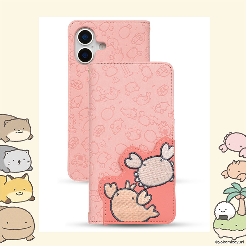 iPhone17Pro用手帳型ケース カニとエビ【なんでもいきもの屋】