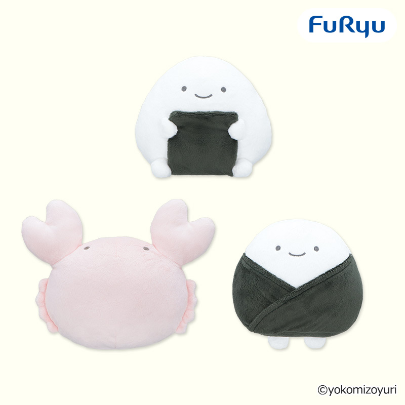 プライズ／手乗りサイズのカニとのりおにぎりのぬいぐるみが登場
