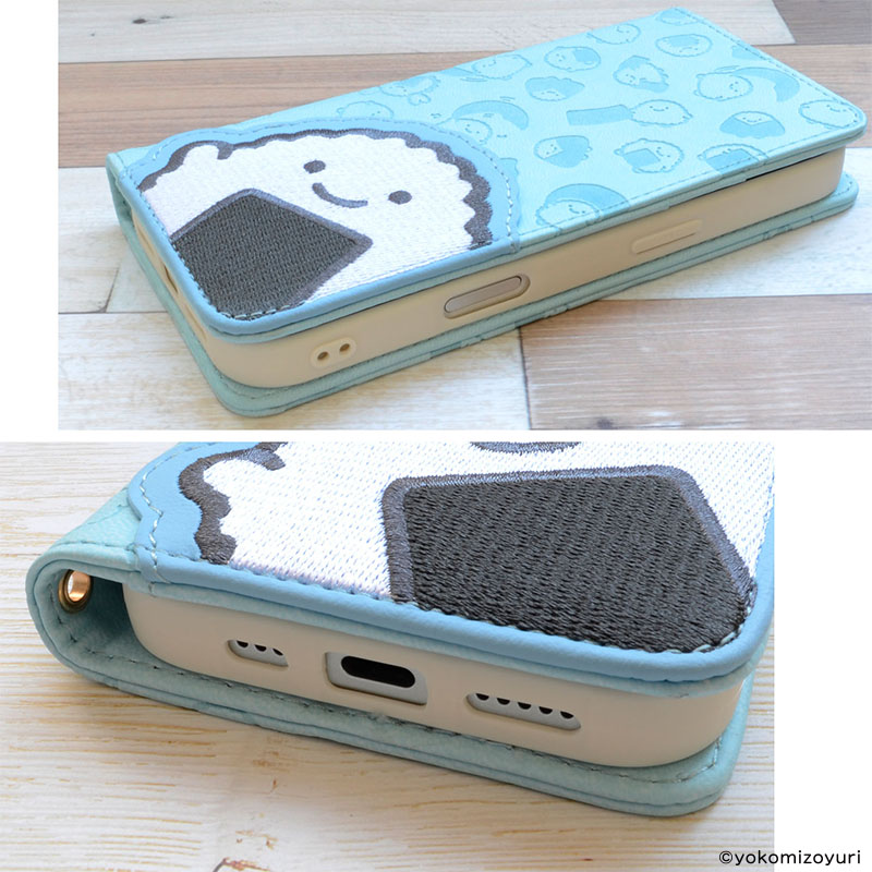 iPhone17用手帳型ケース のりおにぎり【なんでもいきもの屋】