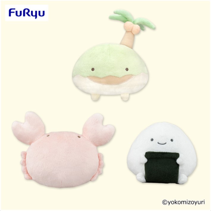 プライズ／カニ・こじま・のりおにぎりのクレーンサイズのぬいぐるみが