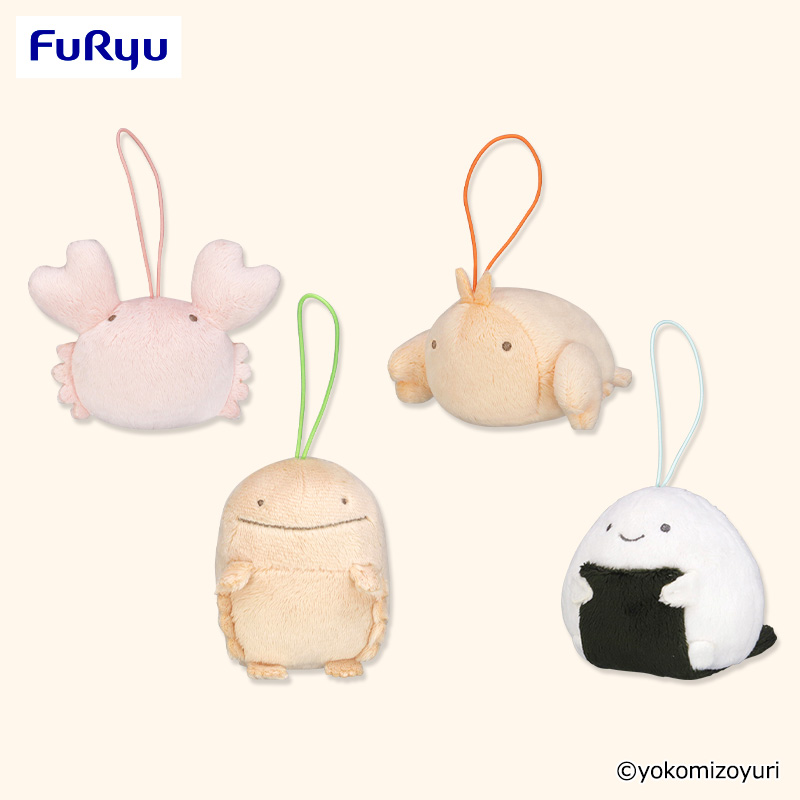 なんでもいきもの のりおにぎり カニエビドッグ ぬいぐるみ マスコット ポーチ なんでもいきもの のりおにぎり カニエビドッグ ぬいぐるみ マスコット